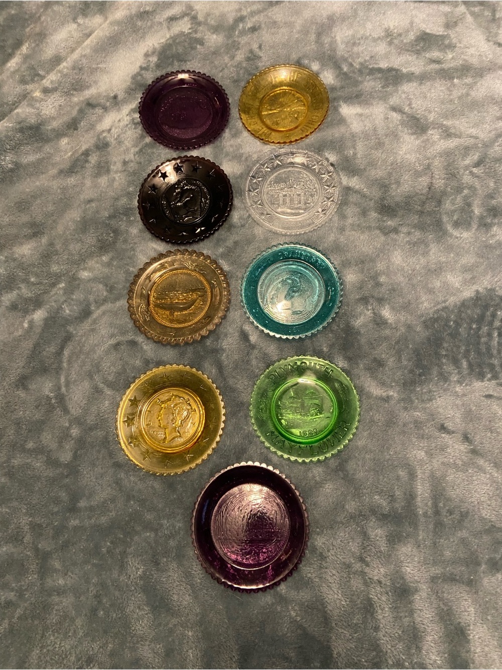 Vintage Glass Token Coasters - Assorted Colors
